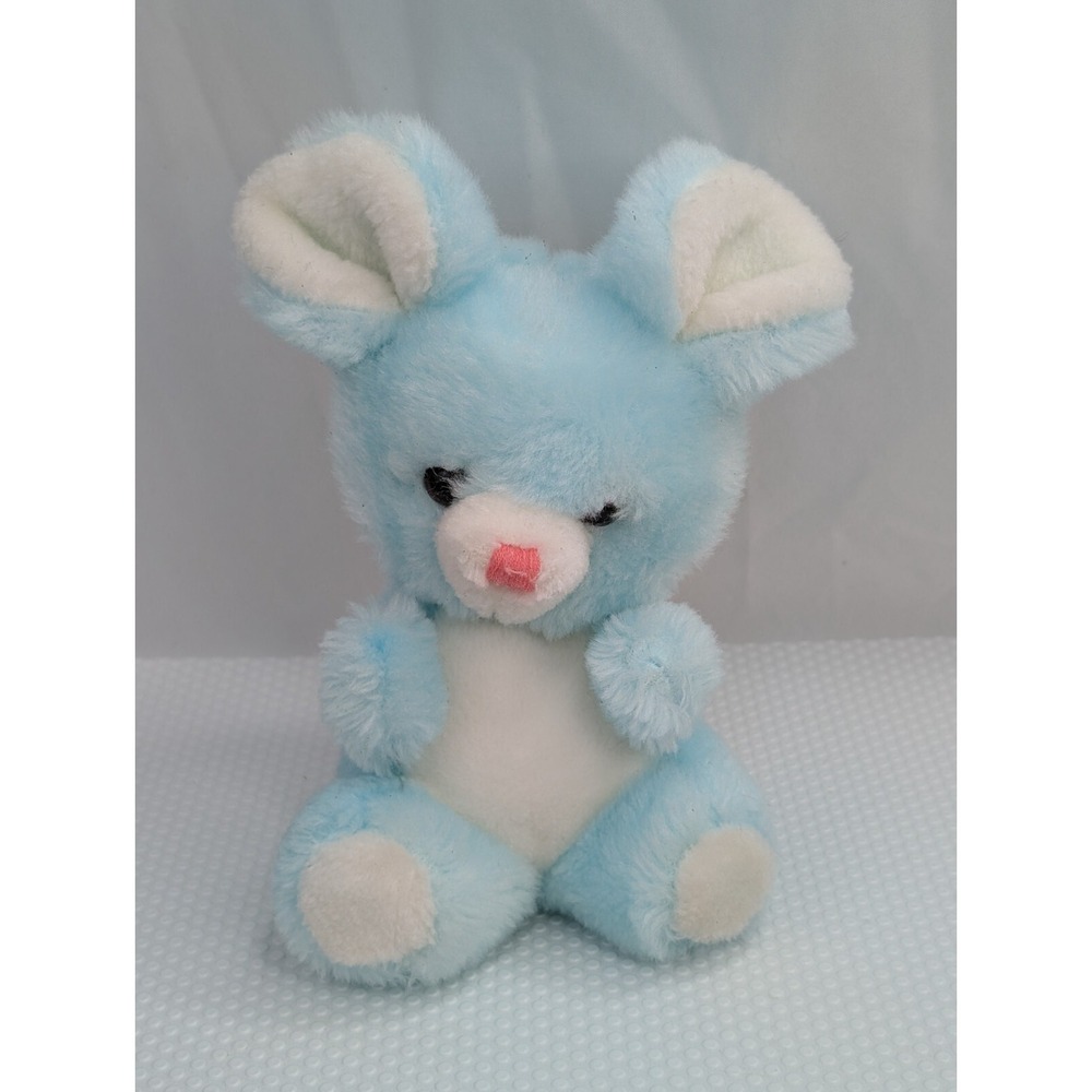 Russ Blue Mouse Rattle Plush 8 Inch Stuffed Animal Toy